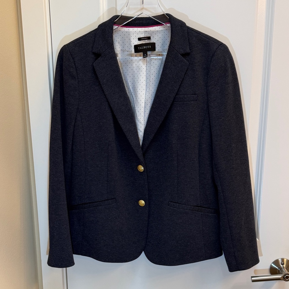 Talbots Dark Blue Blazer with Gold Buttons